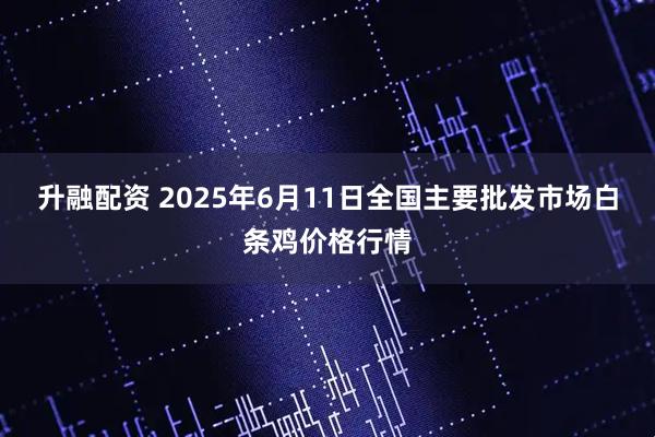 升融配资 2025年6月11日全国主要批发市场白条鸡价格行情