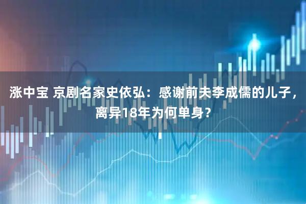 涨中宝 京剧名家史依弘：感谢前夫李成儒的儿子，离异18年为何单身？